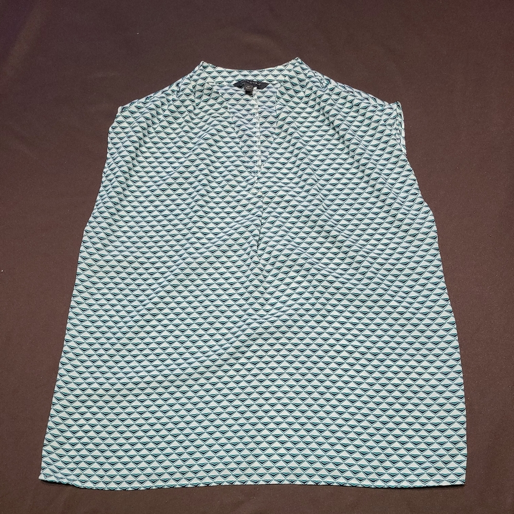 Banana Republic Womens Medium blouse sleeveless black white green
